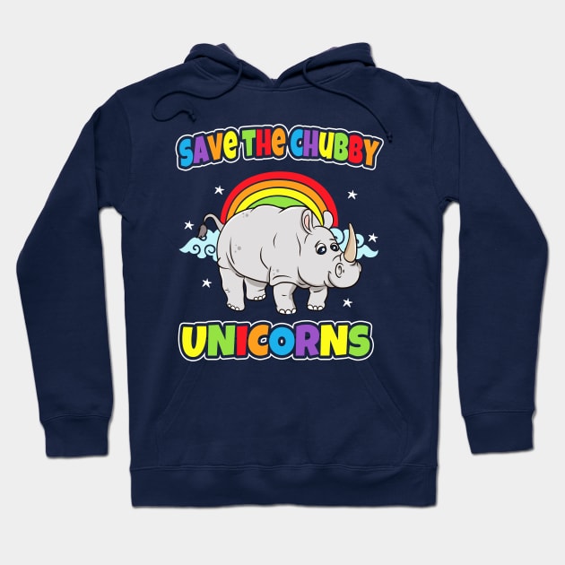 Rhino Save The Chubby Unicorns Rhinoceros Hoodie by E